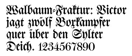出自https://en.wikipedia.org/wiki/Fraktur#/media/File:Fraktur_walbaum.png，CC BY-SA 3.0 